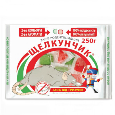 Родентицид Щелкунчик тісто (арахіс+сир) / пакет 250 г.